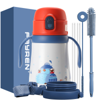 SUS 316 Stainless Steel Leak Proof Thermos Flask Water Bottles for Boys Girls with Straw Lid Handles & Strap