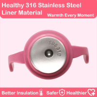 SUS 316 Stainless Steel Leak Proof Thermos Flask Water Bottles for Boys Girls with Straw Lid Handles & Strap