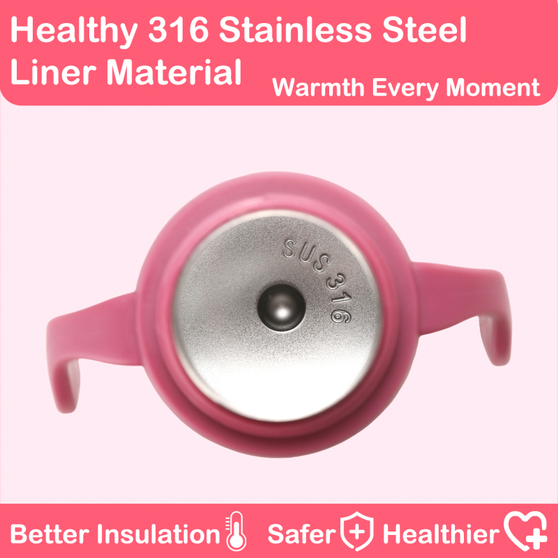 SUS 316 Stainless Steel Leak Proof Thermos Flask Water Bottles for Boys Girls with Straw Lid Handles & Strap