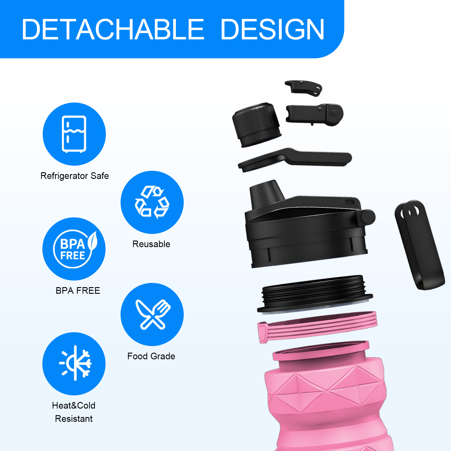 foldable silicone collapsible water bottles