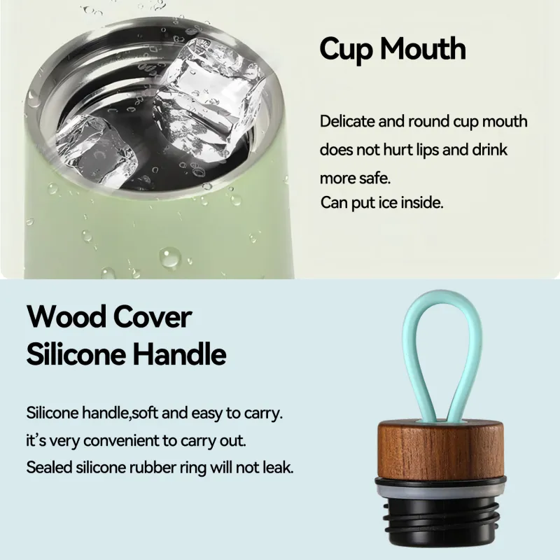 Premium Quality Vacuum Insulated Stainless Steel Water Bottle with silicone handle