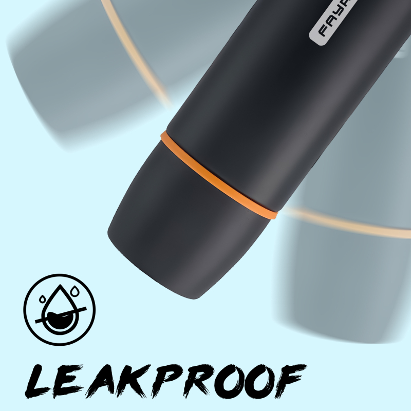 Stainless Steel Vacuum Flask with Double-Wall Insulation and Drinking Mug Lid for Sport