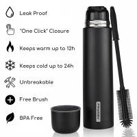 Double Wall Stainless Steel Vacuum Insulated Water Bottle with Lid Hot Water Bottles