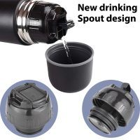 Double Wall Stainless Steel Vacuum Insulated Water Bottle with Lid Hot Water Bottles