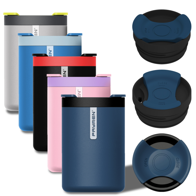 Stainless Steel Double Walled Insulated Coffee mug Reusable Tumbler with Leakproof Lid