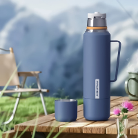 40oz Insulated Hot Beverage sport water Bottle with 2 Mugs