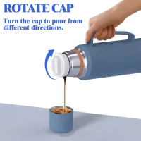 40oz Insulated Hot Beverage sport water Bottle with 2 Mugs