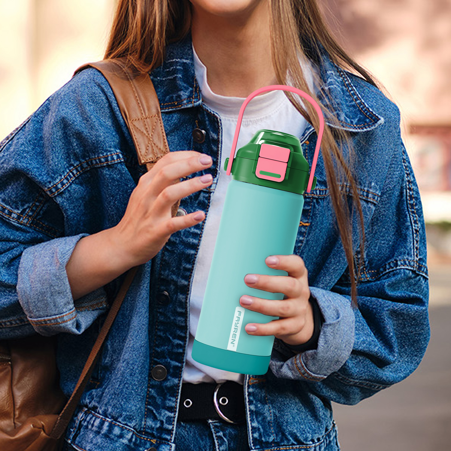 Stainless Steel Water Bottle with Anti-Dust Pop-Open Lid Stainless Steel Water Bottle with Anti-Dust Pop-Open Lid