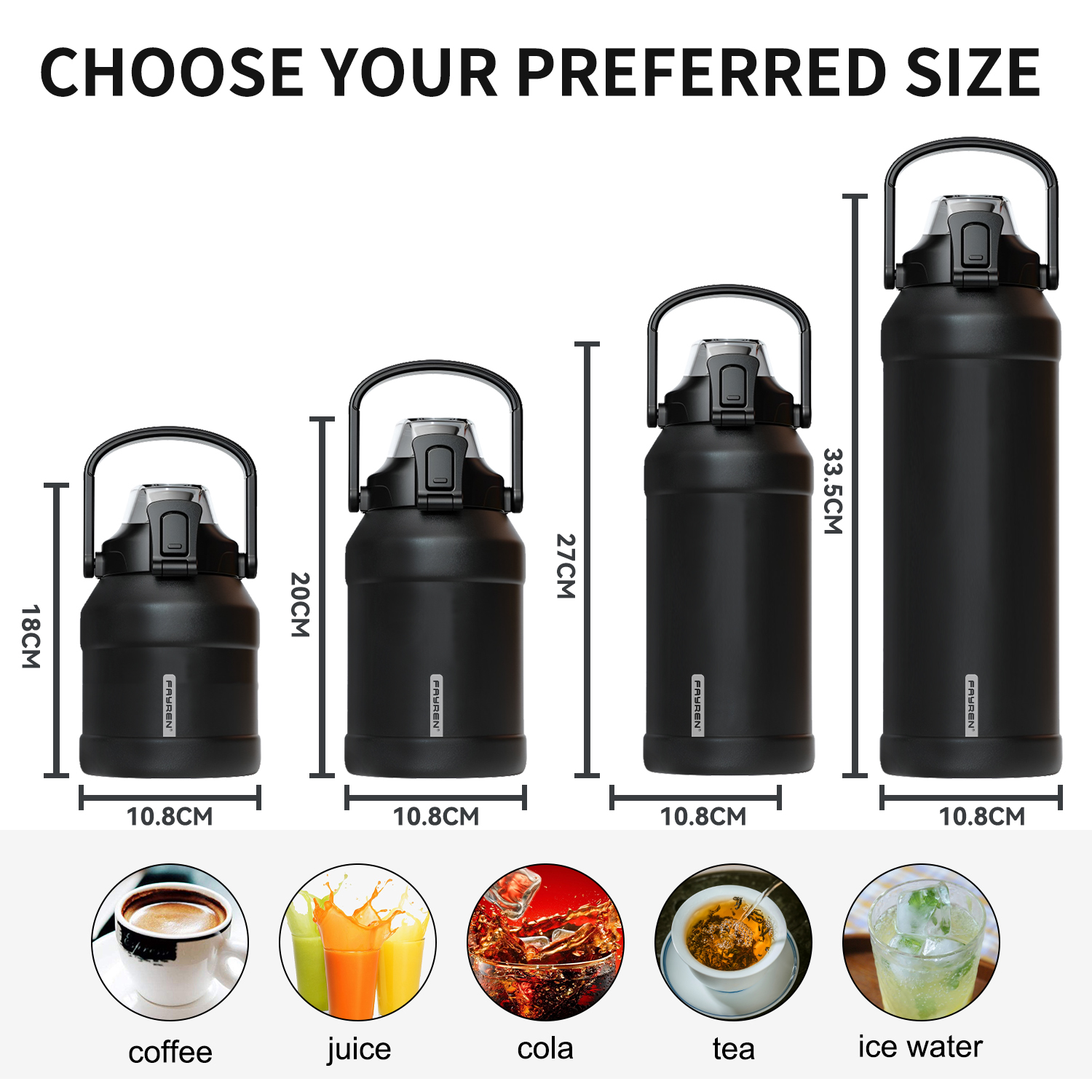 Large Double Vacuum Wide Mouth Stainless Steel