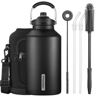Large 128oz One Gallon Insulated Water Bottle Water Jug with Straw