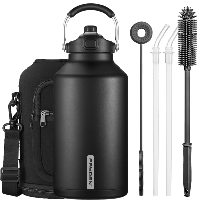 Large 128oz One Gallon Insulated Water Bottle Water Jug with Straw