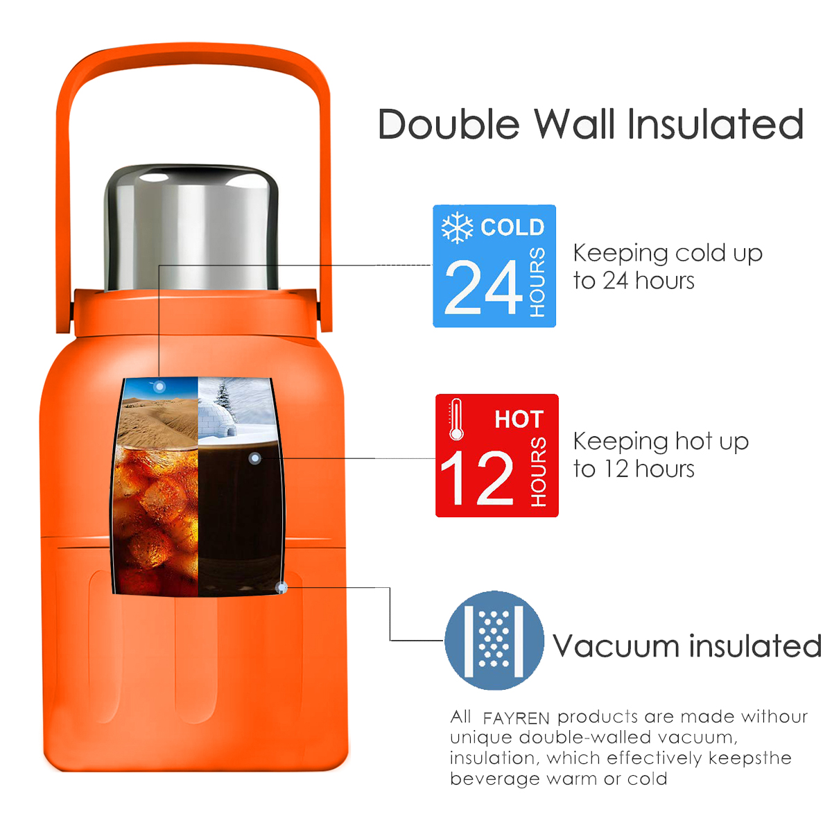 Stainless Steel Water Bottle with cup