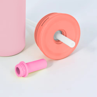 16oz Kids Tumbler 304SS Vacuum Insulated Mugs with Leak-proof Lid, Handle and Soft Silicone Straw Custom logo and Color