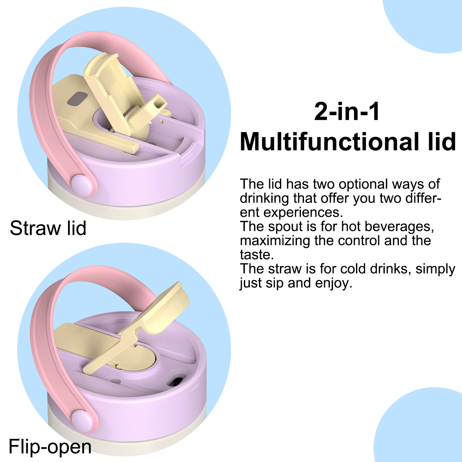 Stainless Steel Tumbler with Leak Proof 2-in-1 Lid Stainless Steel Tumbler with Leak Proof 2-in-1 Lid