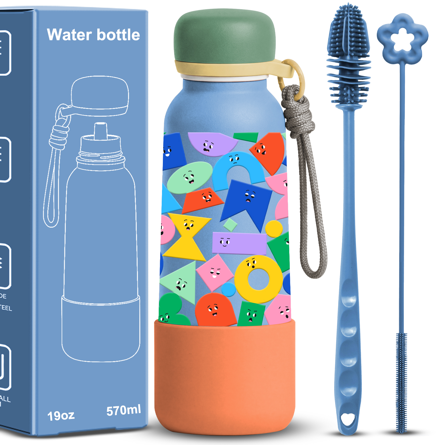 Supply Stainless Steel Water Bottle with a built-in pop-up straw