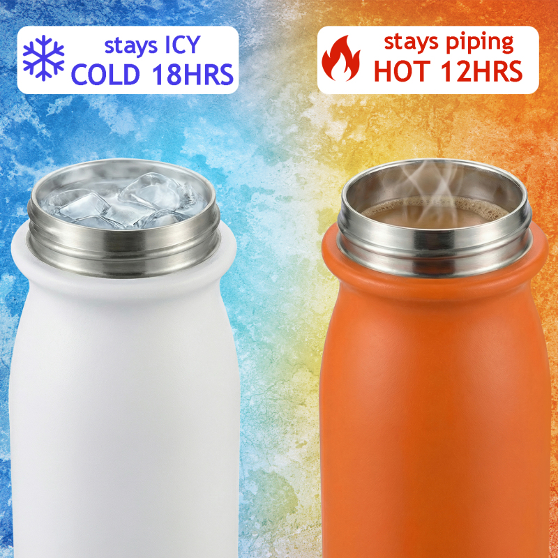Νέας σχεδίασης Θερμόζες κενού διπλού τοίχου Μικρό στόμα με μόνωση κενού φιάλη από ανοξείδωτο ατσάλι Αθλητικό μπουκάλι νερού με ψάθινο καπάκι και μανίκια σιλικόνης