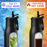 Vacuum Insulated Stainless Steel Water Bottle 17oz ,BPA Free Slip Proof For Office, School, and Travel