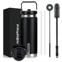 Stainless Steel Sport Water Bottle with PP Portable Leak Proof Sports Kettle for Outdoor Camping