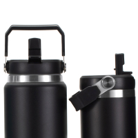 Stainless Steel Sport Water Bottle with PP Portable Leak Proof Sports Kettle for Outdoor Camping