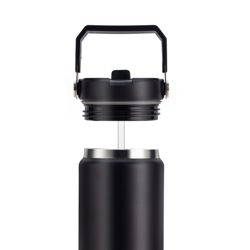 Stainless Steel Sport Water Bottle with PP Portable Leak Proof Sports Kettle for Outdoor Camping