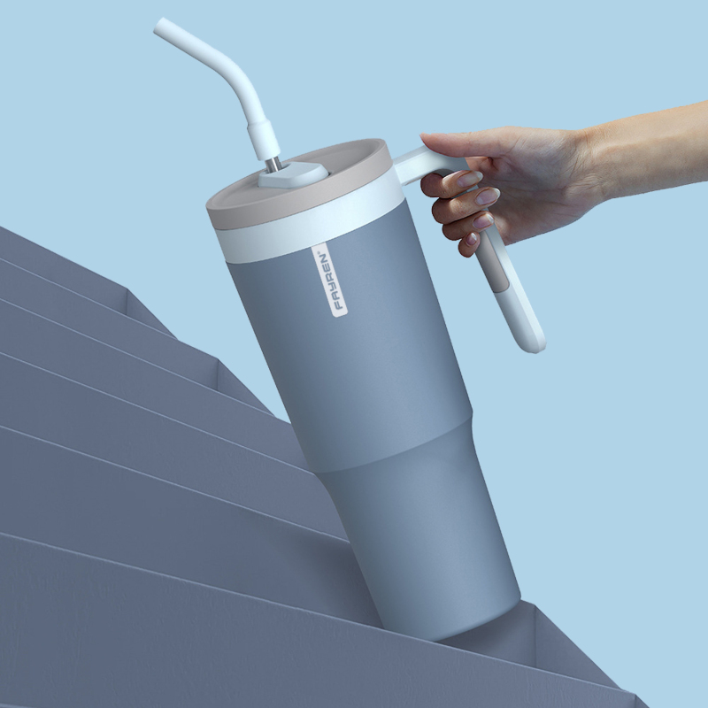 40oz Stainless Steel Insulated Travel Coffee Mug Tumbler Cups With Lid And Fruit Infuser