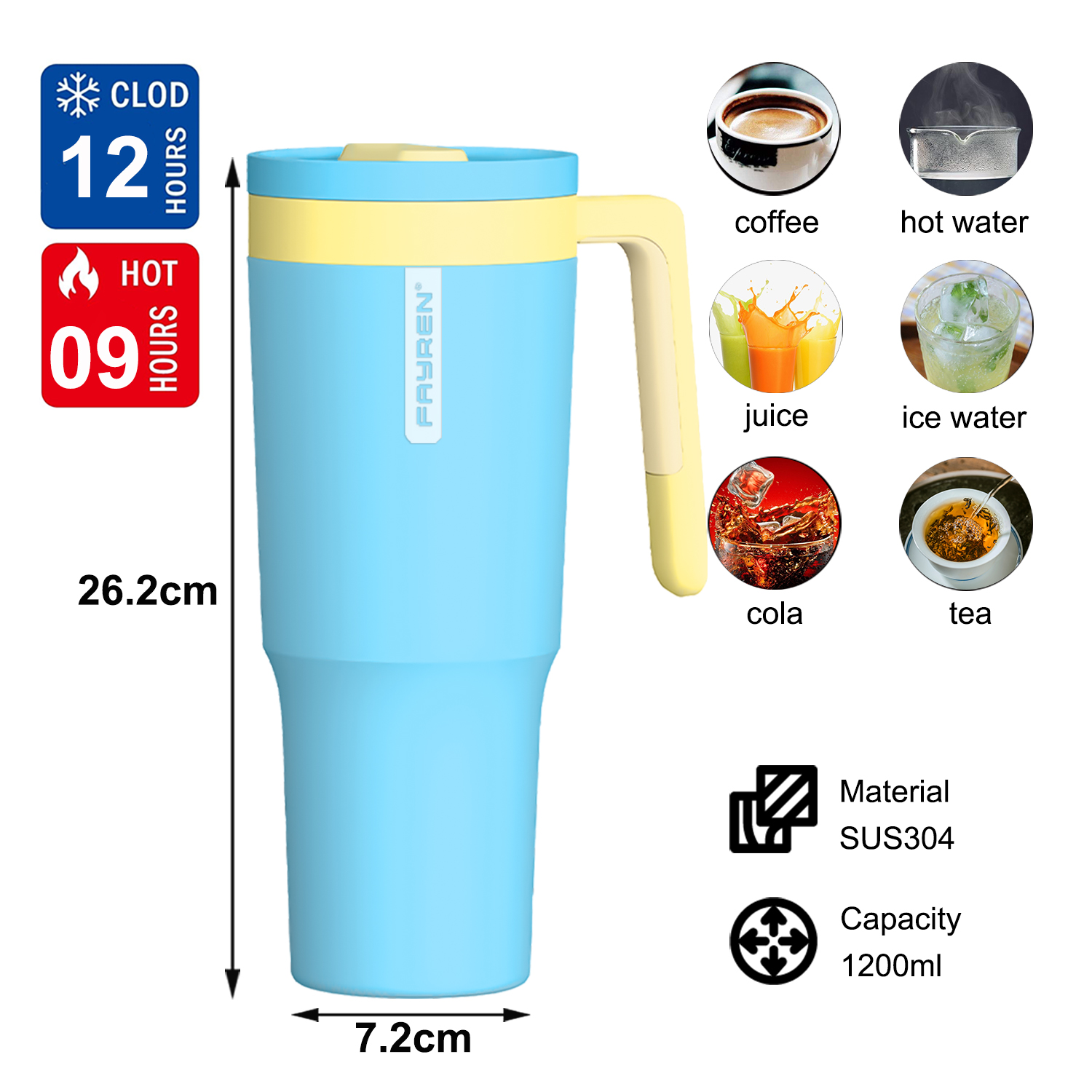 Insulated Travel Coffee Mug Tumbler Cups With Fruit Infuser