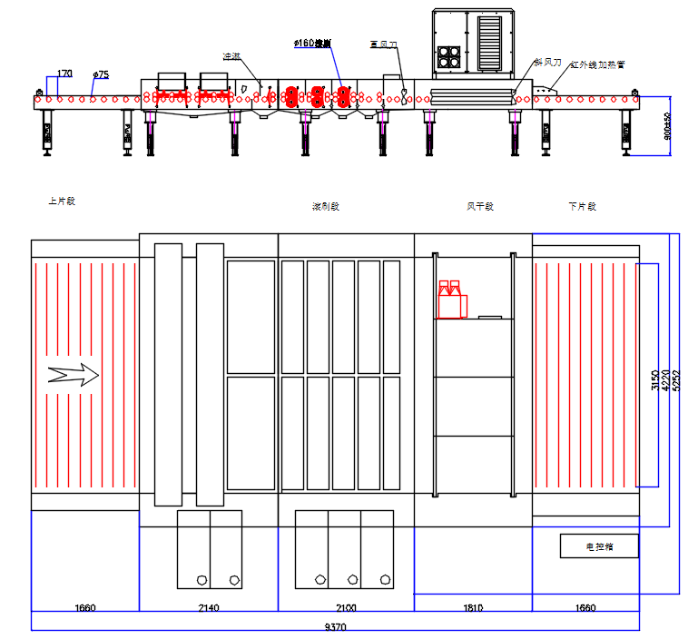 Automatic Glass horizontal washer and drying machine/mirror beveling machine