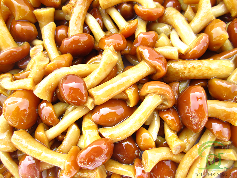 brined nameko mushrooms in drum