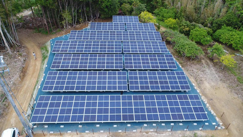 2020 년 3 월 일본 Shimochi의 지상 PV 태양 광 설치 프로젝트