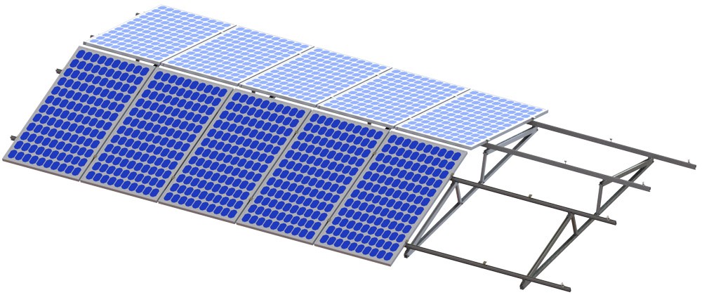 Support solaire en aluminium pour toit plat PV est-ouest