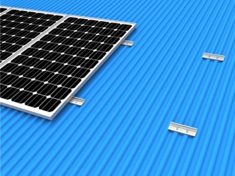 Montaje de techo solar de metal sin rieles