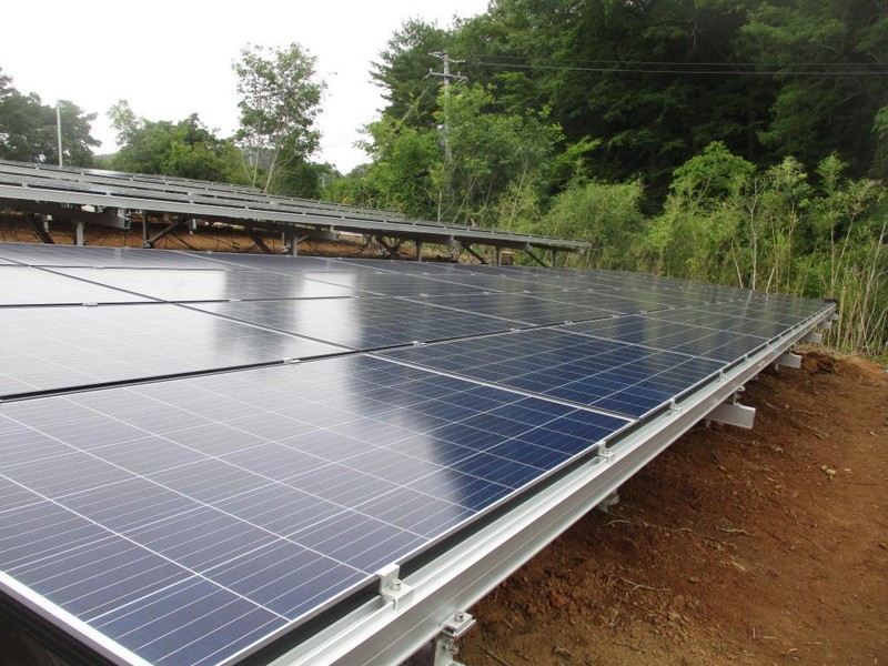 Ground solar mounting systems in Takahashi City,1st Power Plant, Okayama Prefecture in August ,2019