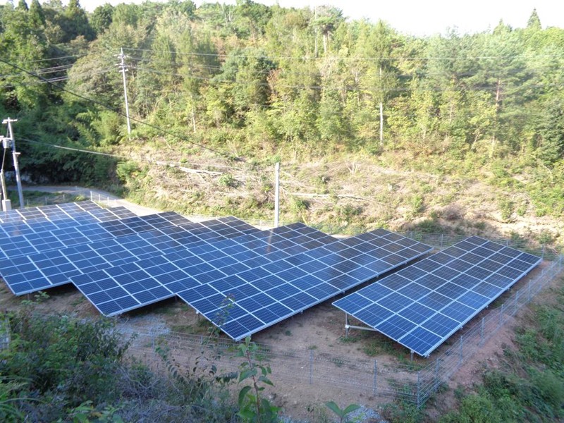 The 2nd Takahashi City solar Power Plant, Okayama Prefecture,Japan in September 2019