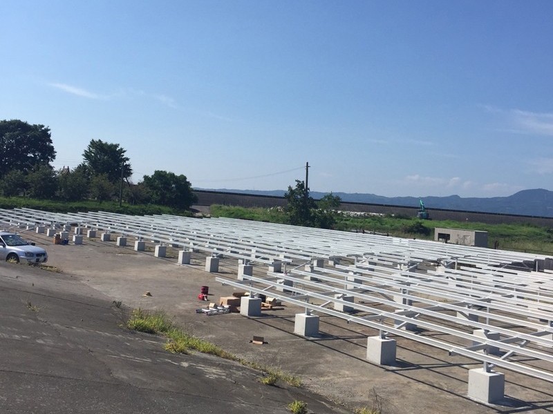 2MW concrete foundaion ground mounting systems in Kumamoto Prefecture Japan in November ,2018