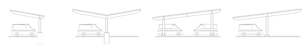 cấu trúc nhà xe năng lượng mặt trời bằng nhôm