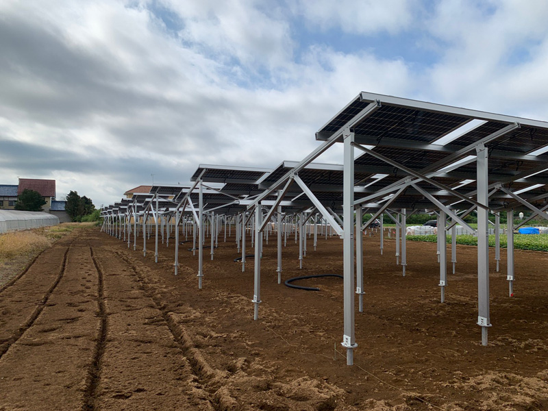 solar farm racking structures