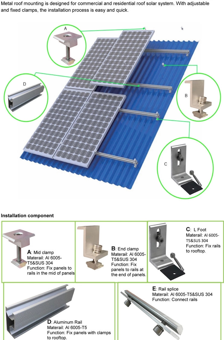Solar L feet metel roof mounting system