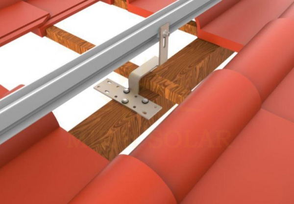 Sistema de montaje de techo de tejas solares