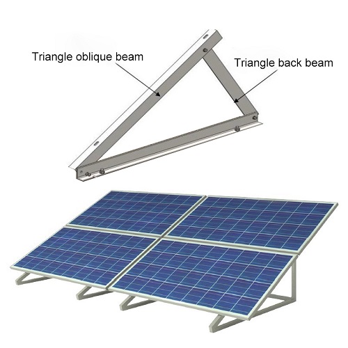 Sistema di staffa di montaggio solare in alluminio triangolare regolabile