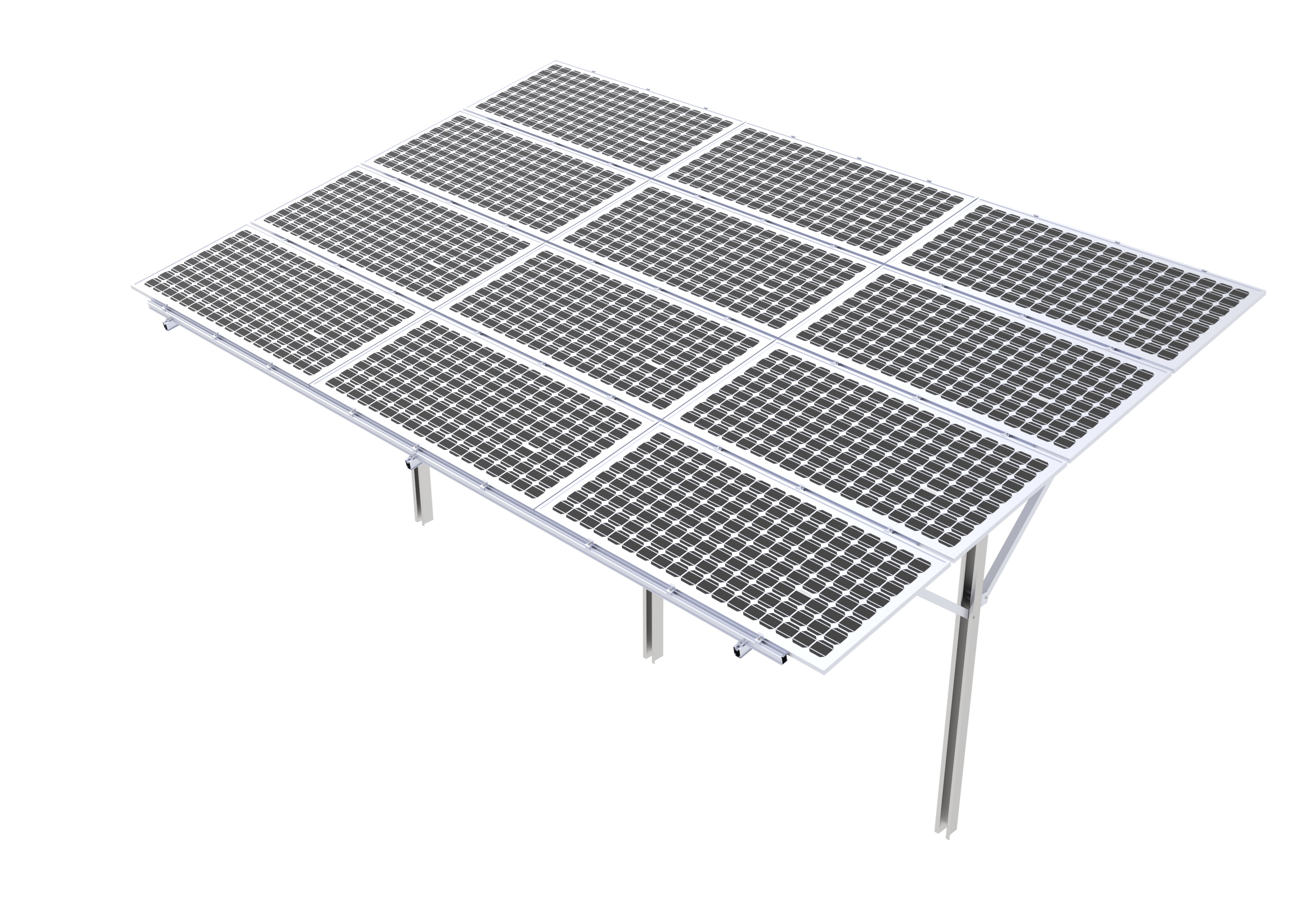 Single pole aluminum solar mounting racks