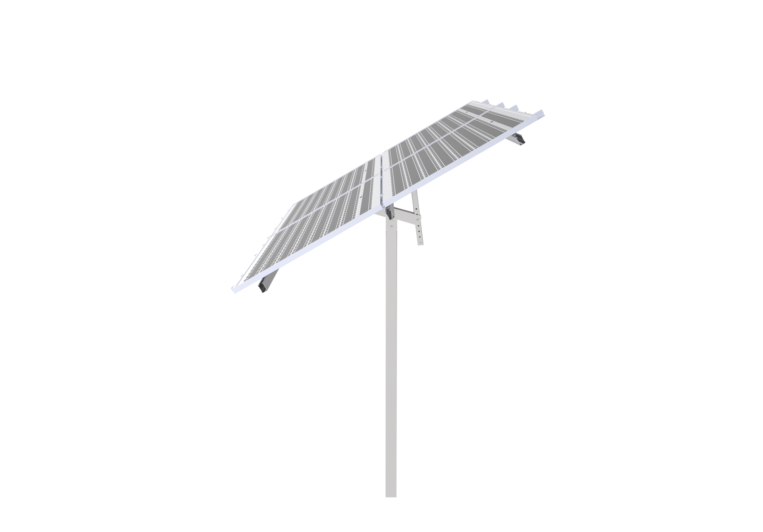 Single pole aluminum solar mounting racks