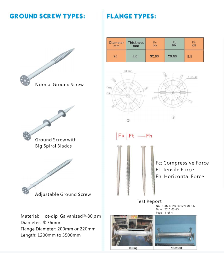 Solar Mounting Structure Hot Galvanized Ground Screw