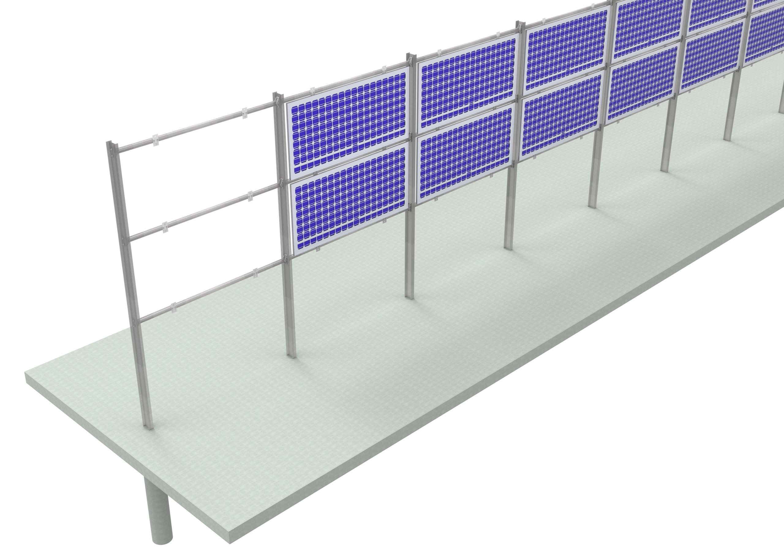 Solar fence mounting