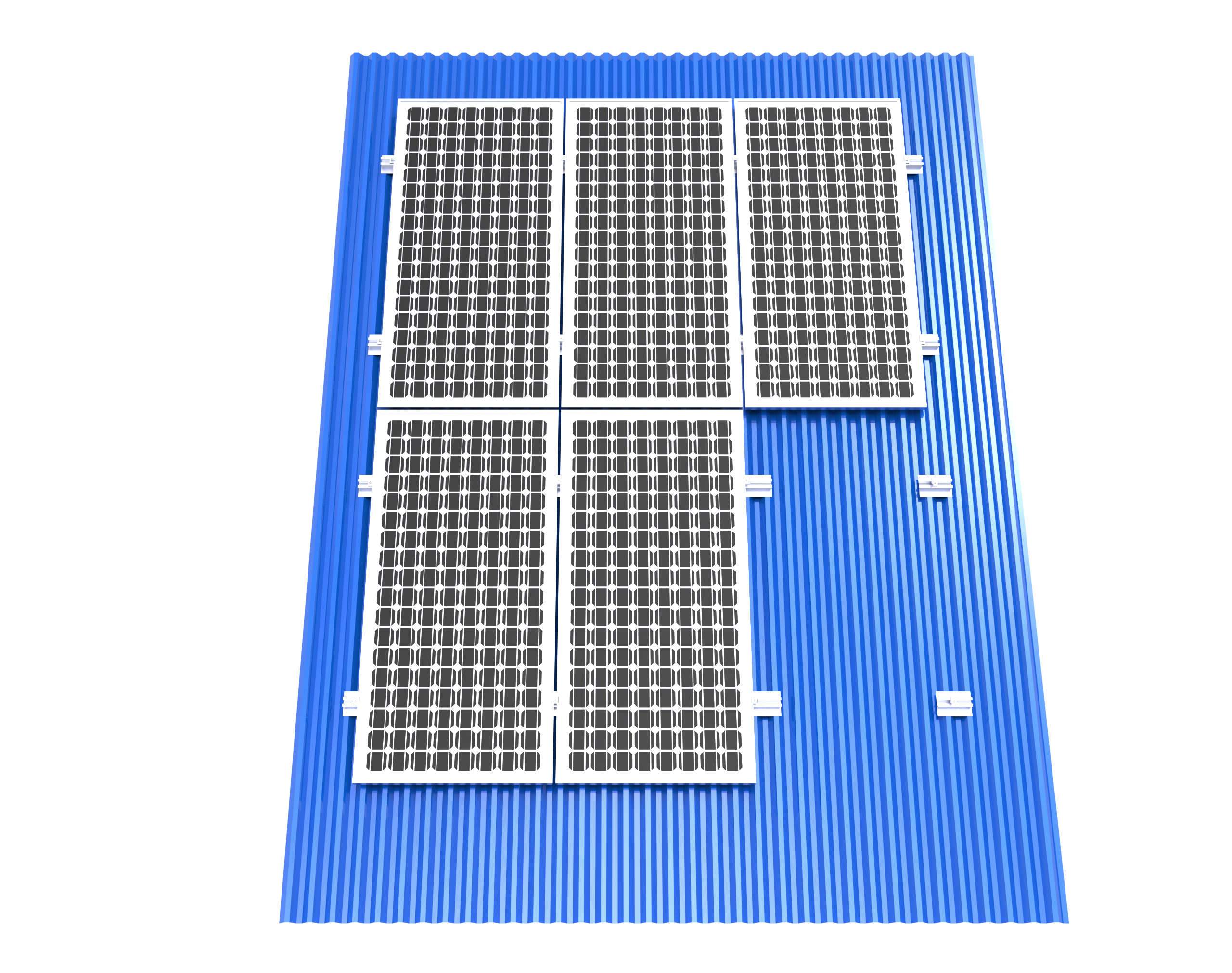 Estruturas de montagem solar em telhados com trilhos curtos de alumínio