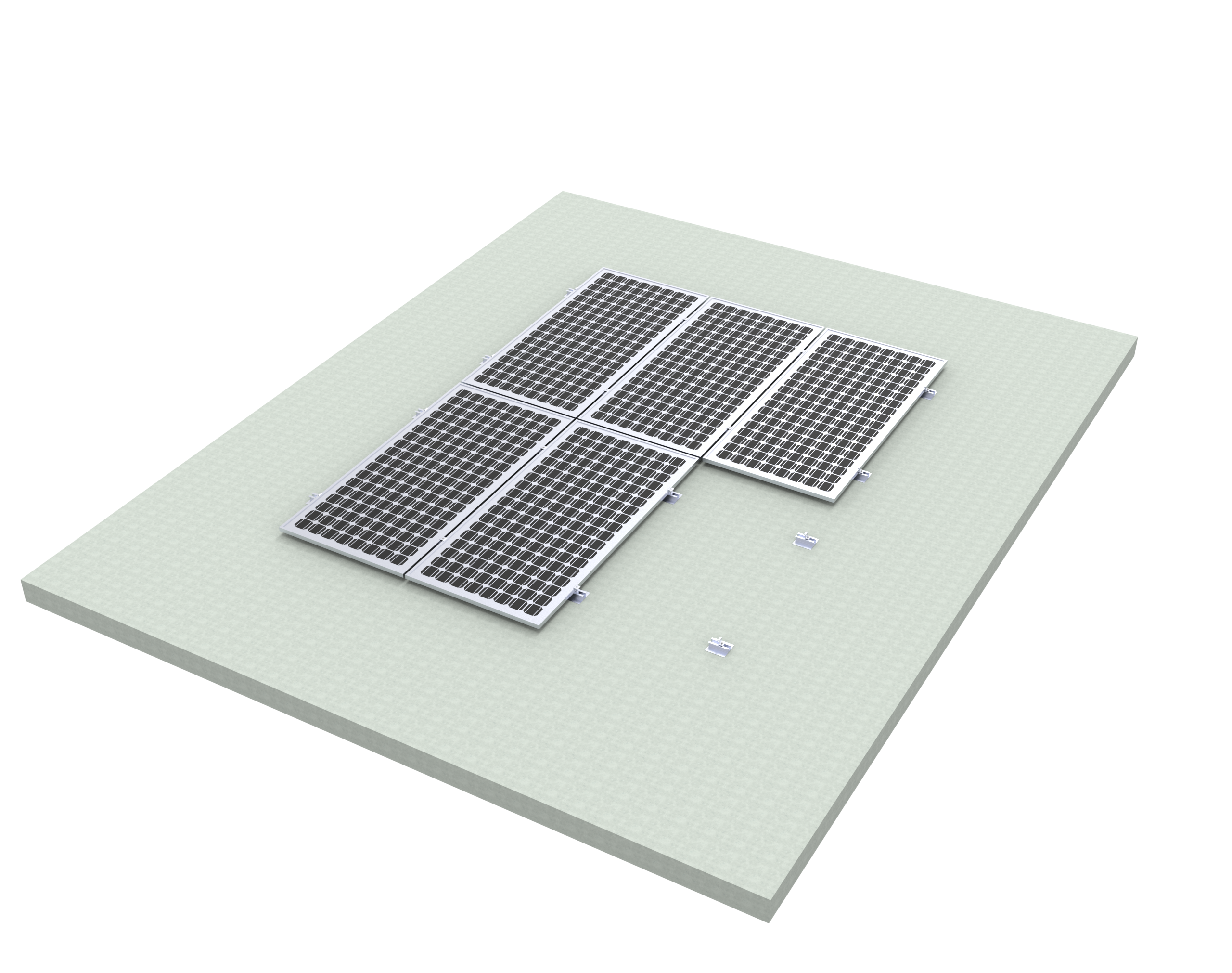 Estruturas de montagem solar em telhados com trilhos curtos de alumínio