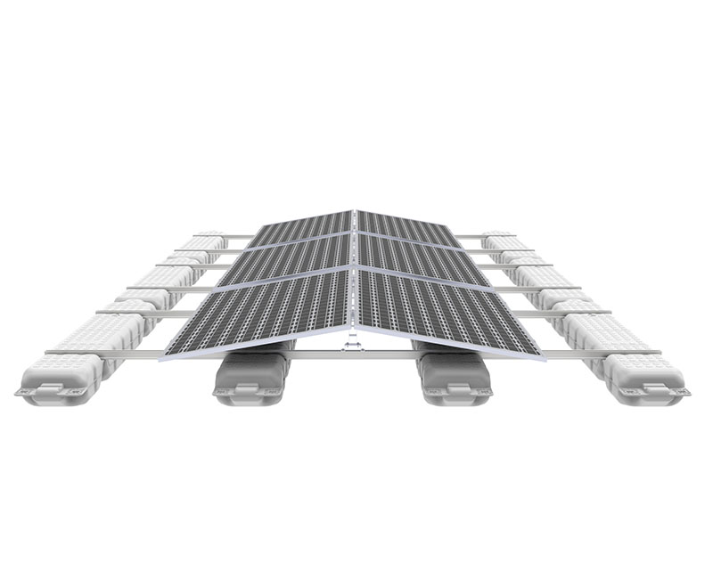 Estructuras flotantes de montaje solar para lagos, estanques y mares.