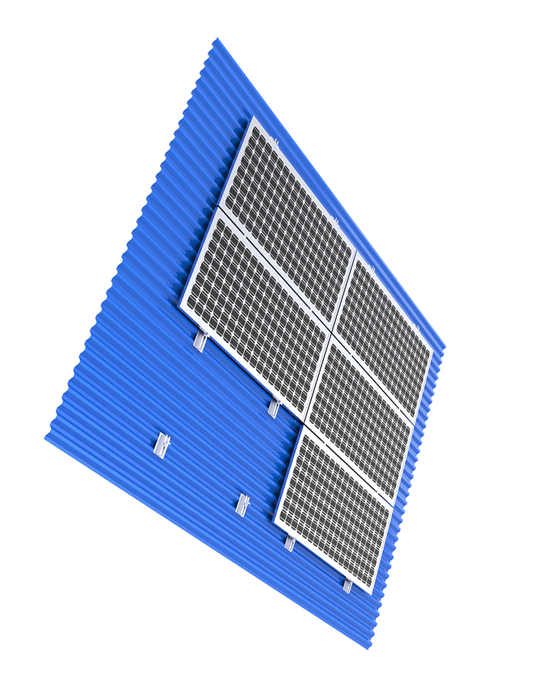 Strutture di montaggio solare su tetto con binario corto in alluminio