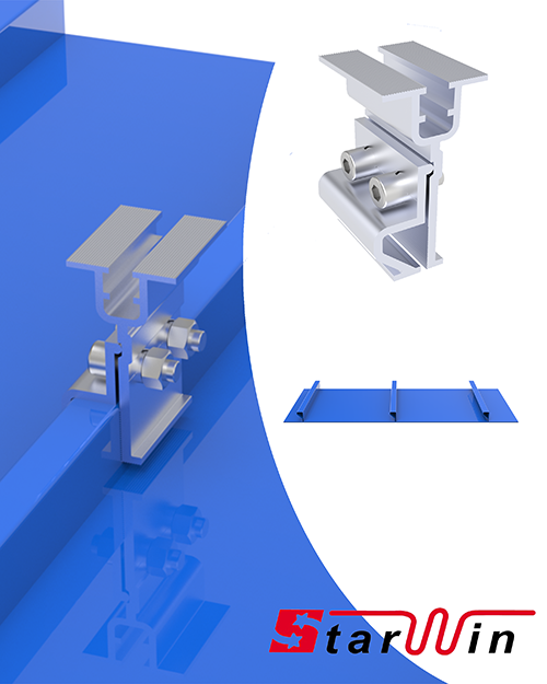 مشابك الطاقة الشمسية المصنوعة من الألومنيوم للأسقف المعدنية