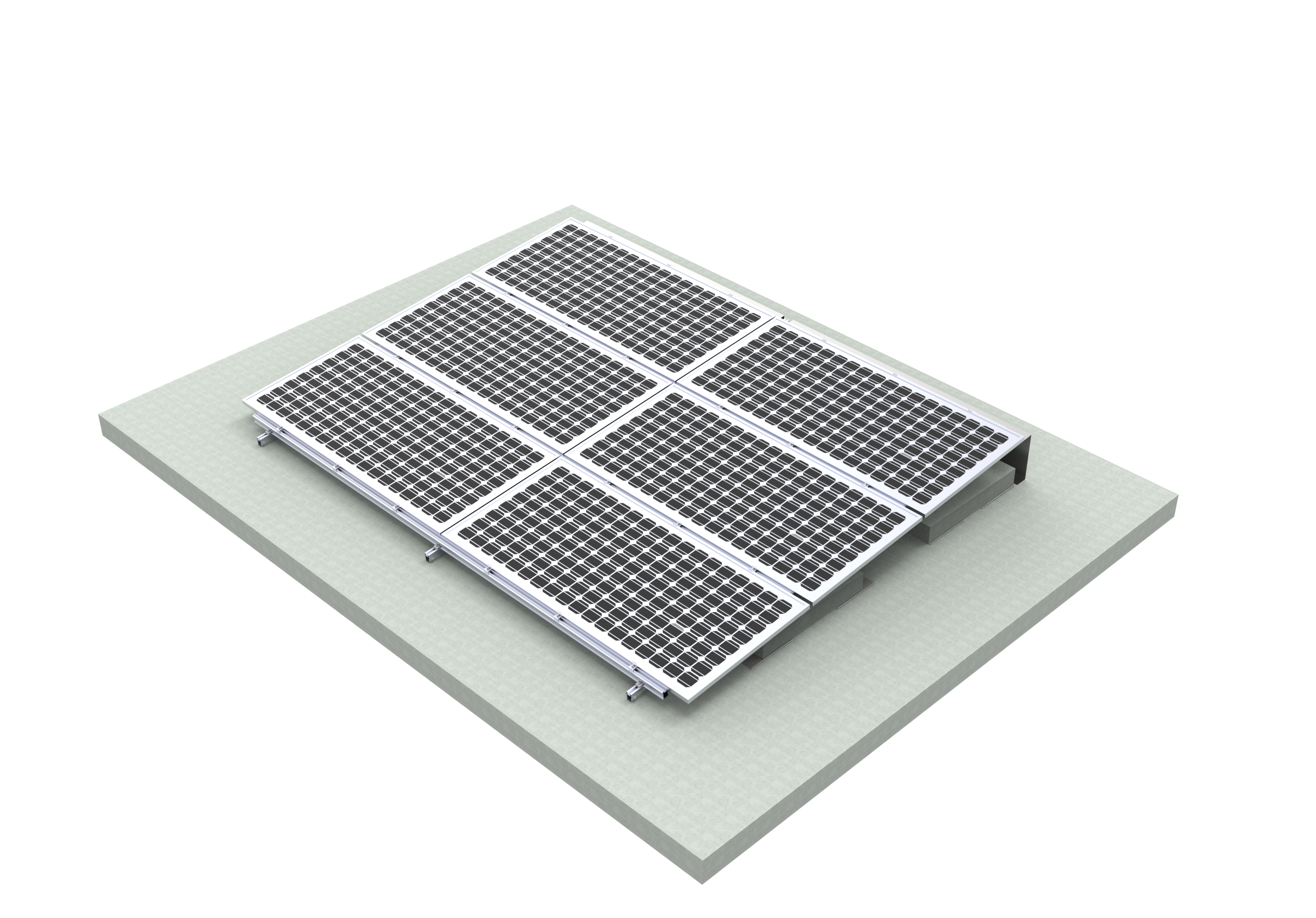 Giá đỡ hình tam giác cho hệ thống quang điện mái bằng