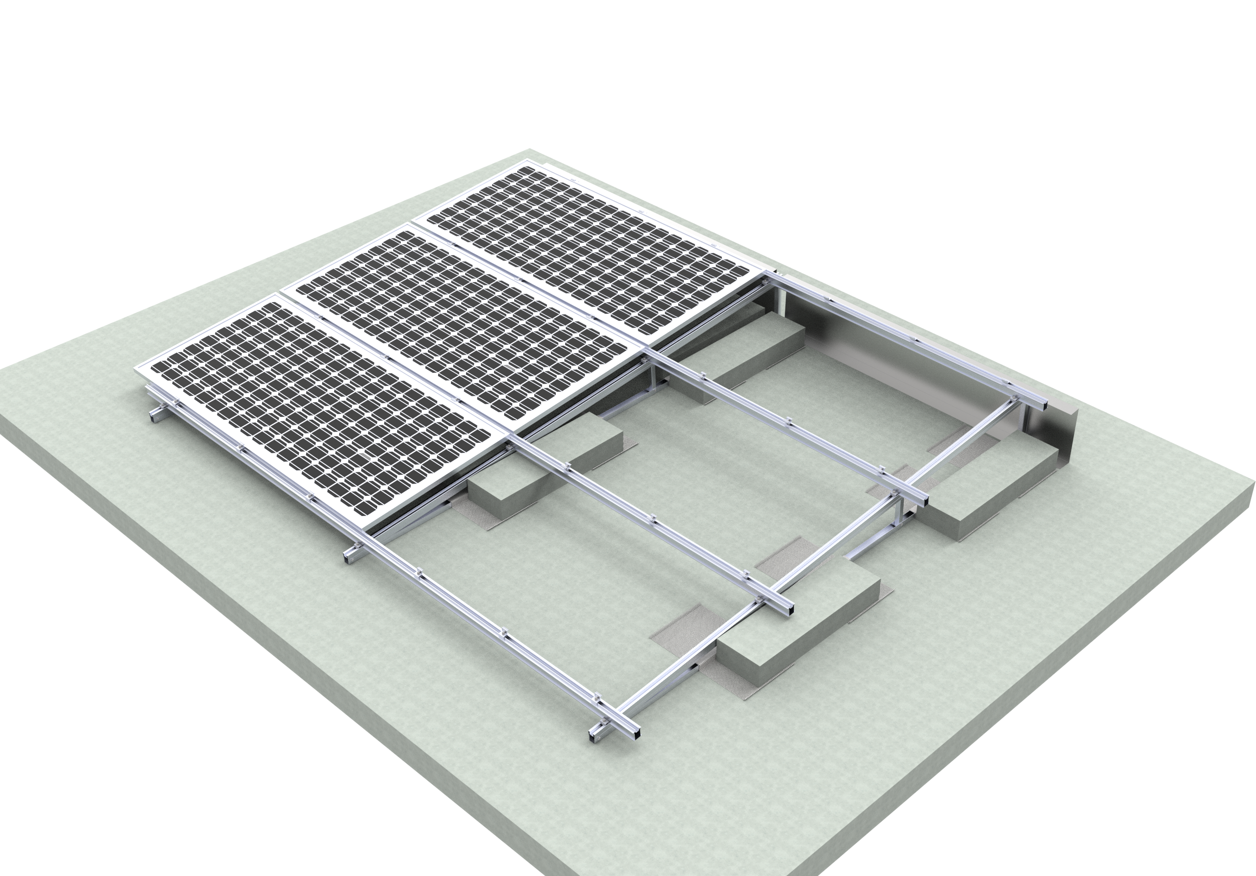Giá đỡ hình tam giác cho hệ thống quang điện mái bằng